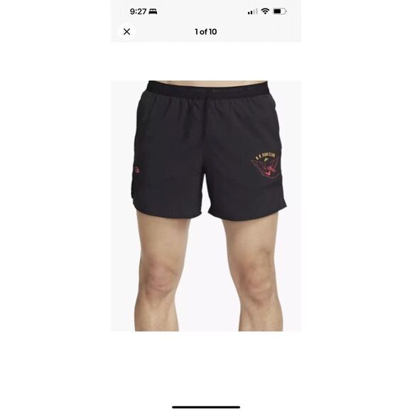 Nike Stride FZ2708-010 Men Sz Small Dri-FIT 5" Blue Ribbon Run Club Shorts Black - Picture 1 of 11